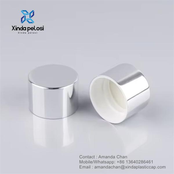 Buy cheap Custom Shiny Silver Aluminum Screw Cap For Bottle Packaging Cosmetic Packaging from wholesalers