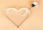 Clear Heart Shape Acrylic Display Stands Roses Love Frame Tabletop Rack For
