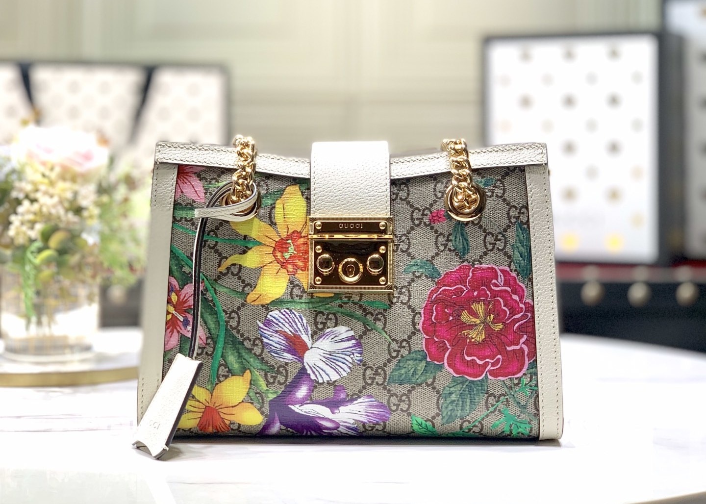 ODM Padlock Luxury Chain Bag 26cm Length embroidered Element