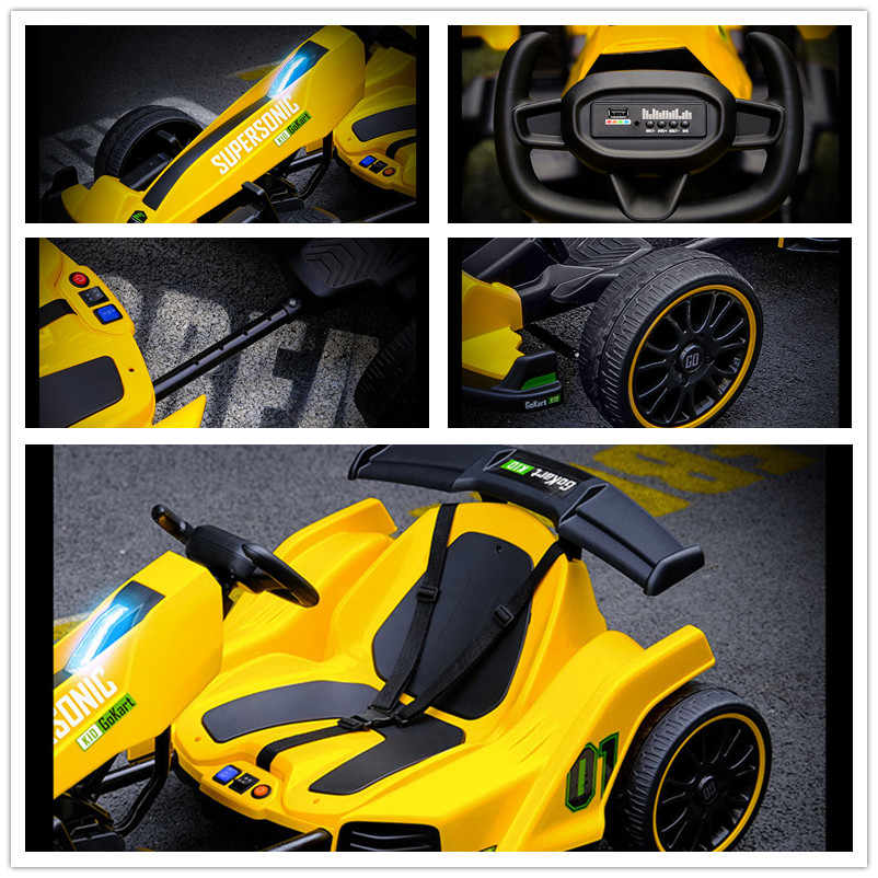 PP Material Children's 12V Electric Ride On Kart Car with Double-Drive Drift Function