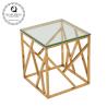 Buy cheap Square 55x55x55cm Stainless Steel Side Tables Clear Glass Home Furniture from wholesalers