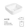Buy cheap Porcelain White Square Vessel Bathroom Sink Countertop Smooth 385X385X140MM from wholesalers