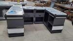 Gondola Supermarket Checkout Counter Stainless Steel Material Powder coating