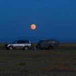 NJSTAR Solar Powered Travel Trailers Pop Up Hard Floor Camper Trailer