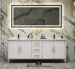 Bathroom Wash Machine Cabinet Floating Vanity E1 white Melamine 1.2*0.7m Led