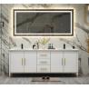 Buy cheap Bathroom Wash Machine Cabinet Floating Vanity E1 white Melamine 1.2*0.7m Led Mirror from wholesalers