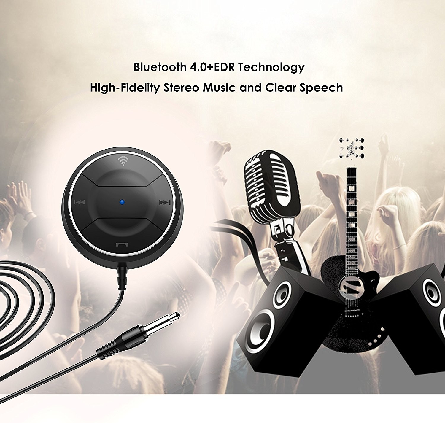 BT 4.0 Aux Car Music 3.5mm bluetooth Audio transmitter car handsfree kit bluetooth receiver JBRC01