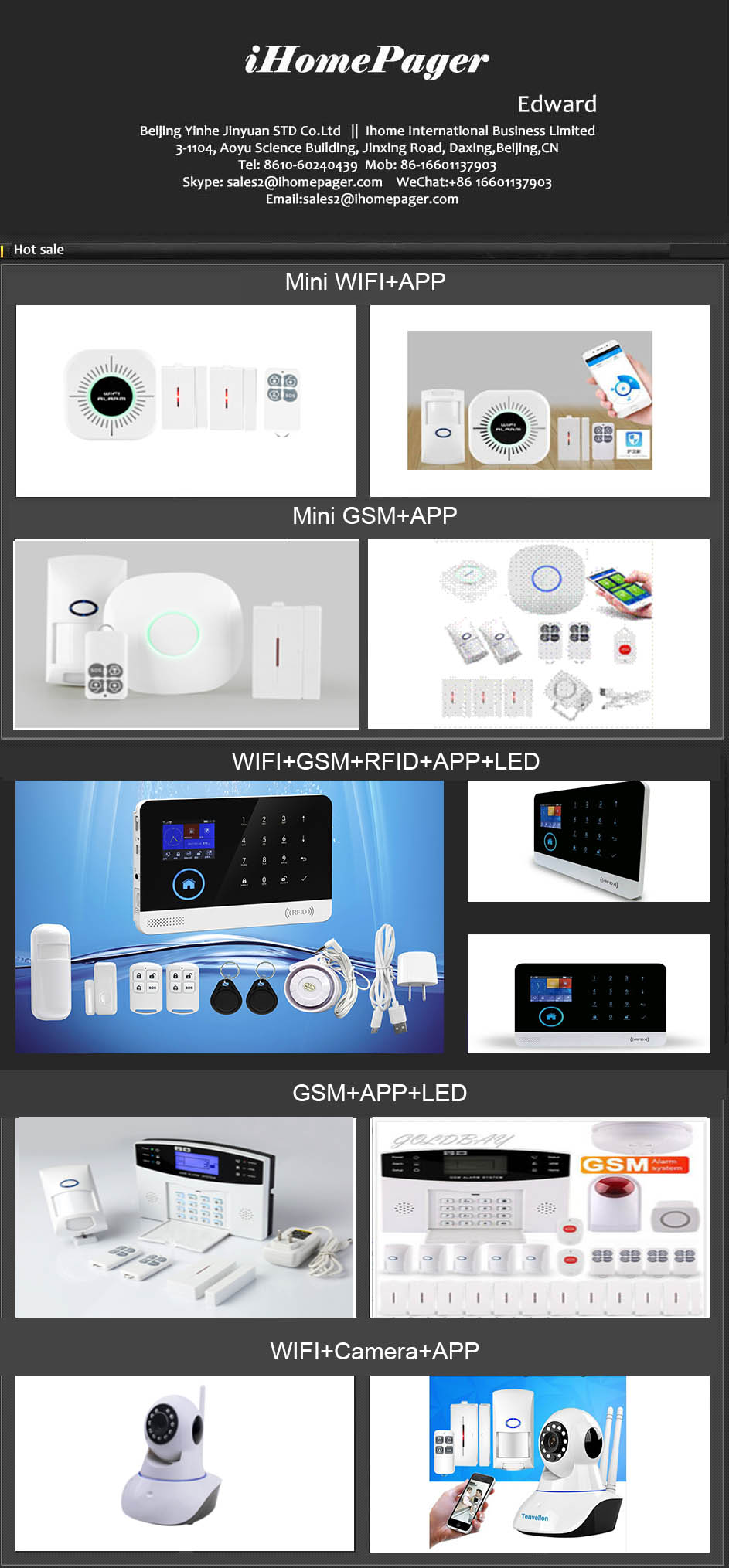 2018 hot sale wireless home security GSM alarm system