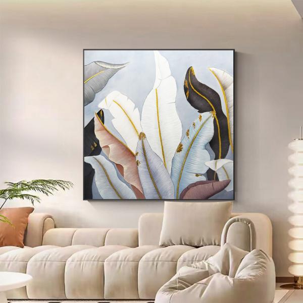 Modern Style Hand Painted Oil Painting Abstract Flower Textured Canvas Painting
