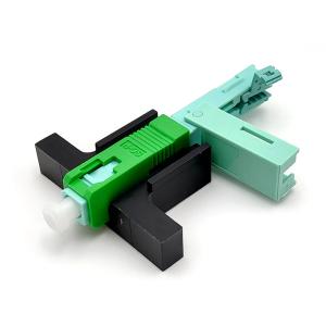 China 5G 0.2dB Ceramic C-Groove Fiber Optic Terminated Field Installable SC APC Connector 2*3mm Drop Cable on sale