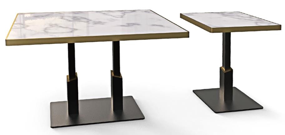 Plat Board Square Column Metal Table Legs Sandy Texture Square / Rectangle Base