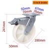 Buy cheap 450kg Load 8 Inch 200mm Heavy Duty Castor Wheels With Brake 738-26 from wholesalers
