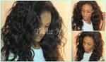 Natural Black Unprocessed Virgin Brazilian Hair , Water Wave Human Hair