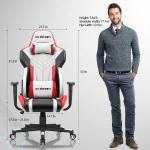 Professional White PU Leather Racing Gaming Chair for Comfortable E-sports