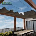 Wave Roof retractable shade pergola Ceiling Awning Shade Fabric Retractable