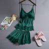 Buy cheap Summer Sleeveless Ice Silk Sexy Suspenders Knickers Lace Satin Pajama Set For Women from wholesalers