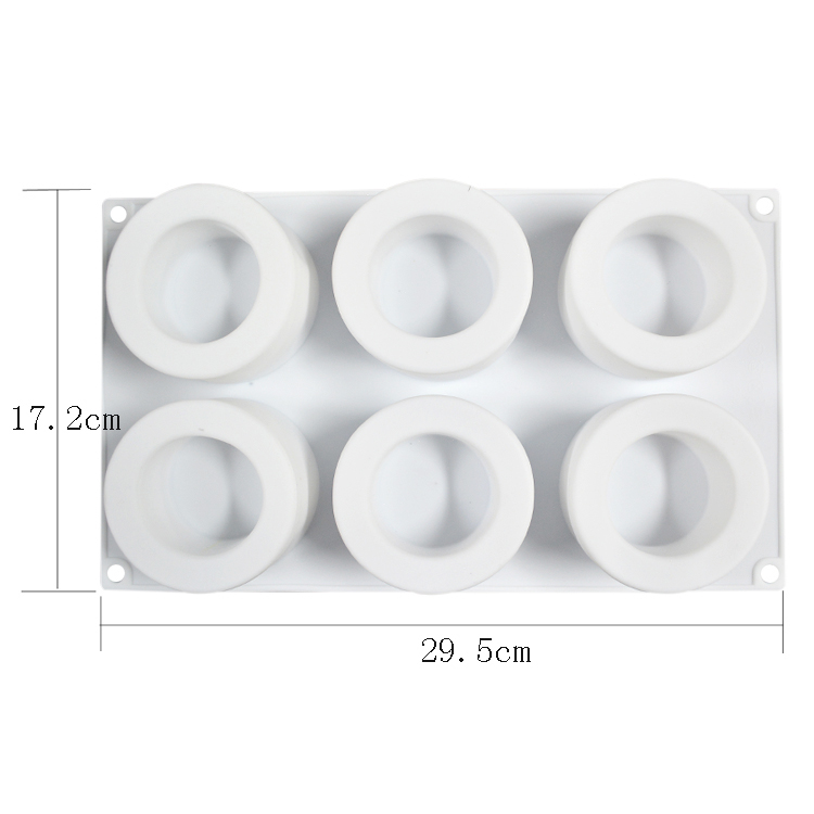 Customized Silicone Cake Mold Handmade 6 Cavities Candle Shape For Baking