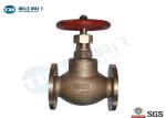 Bronze Globe Stop Valve Flange Type For Seawater / Oil JIS F7301 5K