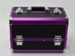 Protable Anodize Purple Aluminum Vanity Cosmetic Case Size 300 * 220 * 245mm