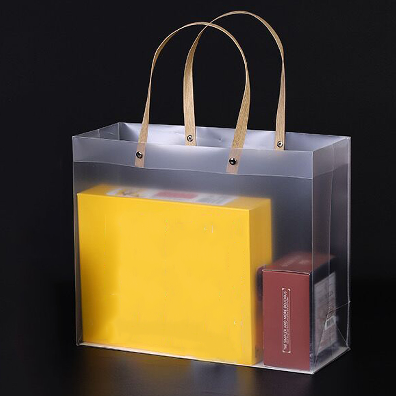 Frosted PP Bags Plastic Gift Bags With Handles Translucent Tote Gift Wrapping Flower Package Decoration Supplies