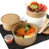 Buy cheap Restaurant Round Kraft Paper Takeaway Salad Bowl 1000ML With Transparent Lid from wholesalers