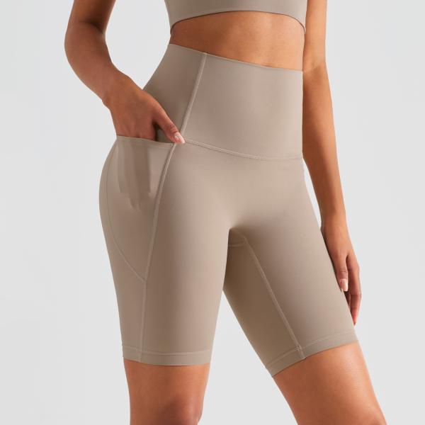 Buy cheap STC Yoga Women'S Shorts Nude Five Pants Peach Hip Tights Ultra High Waist Pockets from wholesalers