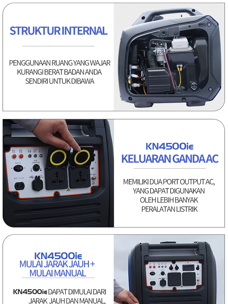 Model 4500ie 3500w gasoline generator inverter silent generator