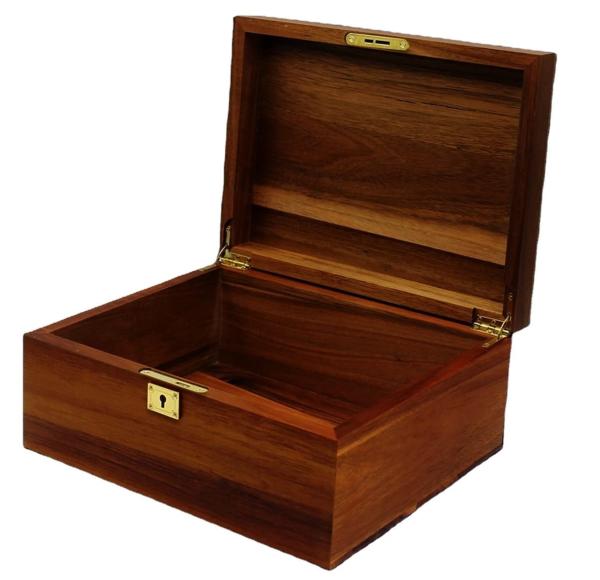 Buy cheap Wooden Box with Hinged Lid Acacia Wood Decorative Storage Boxes with Combination Lock Hand-Crafted Wooden Jewelry Box from wholesalers