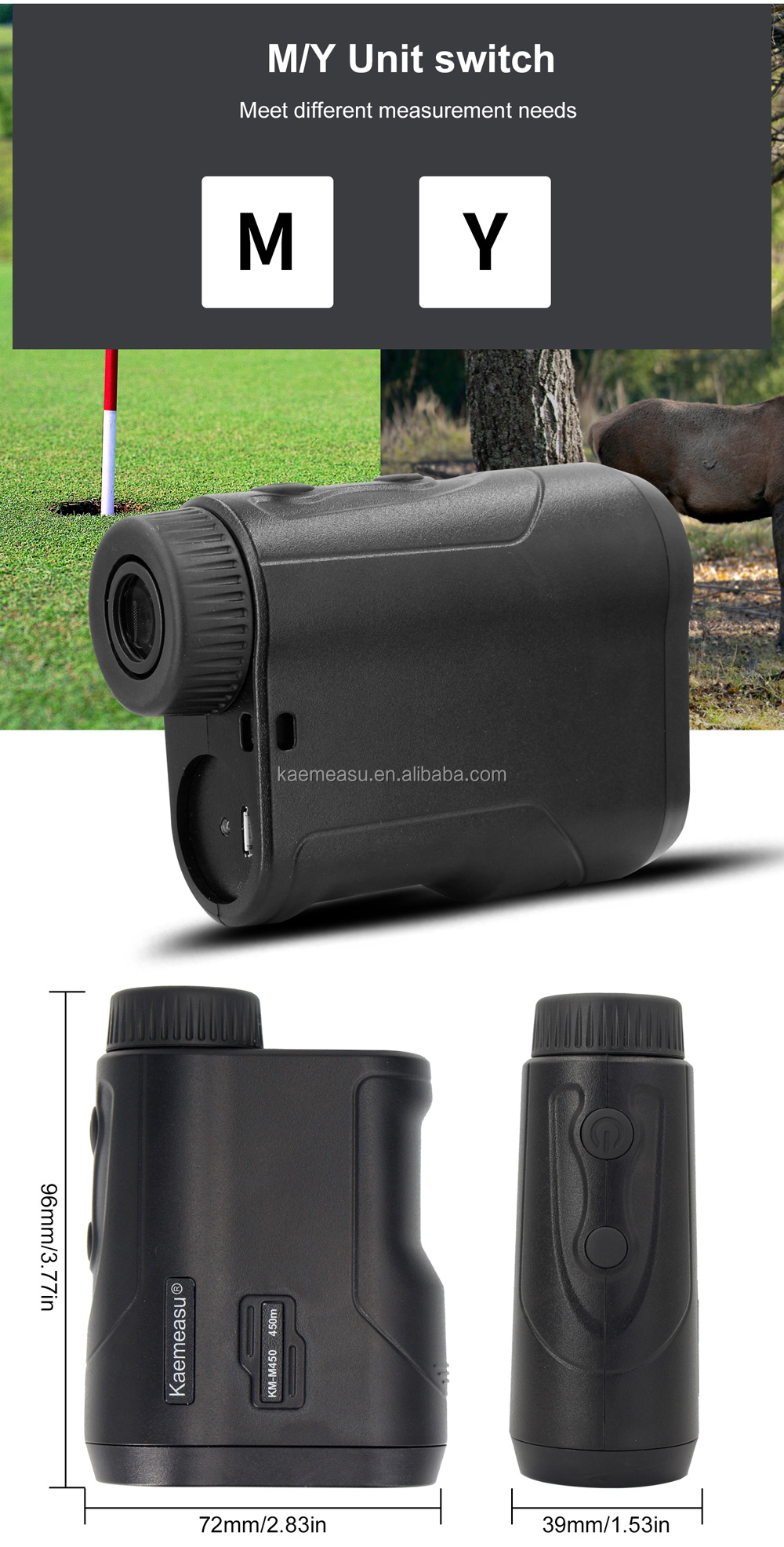 OEM Good Quality Rechargeable Laser Rangefinder 450 Meter Digital Laser Range Finder hunting/golf/sport/engineer