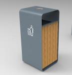 ISO14001 Approved Public 45L Wood Trash Container