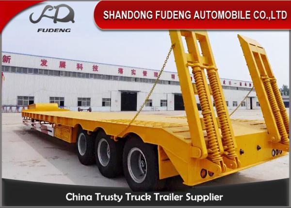Buy cheap 60ton Hydraulic Lowbed Low Deck Tri-axles Low Loader Cargo Semi Truck Trailer from wholesalers