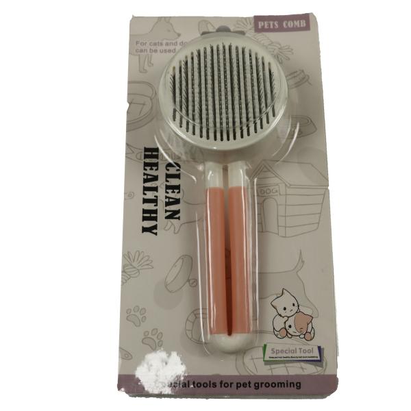 Buy cheap Cat Shedding Brush Automatic Pet Comb Brush Metal One Click Self Cleaning 117g from wholesalers