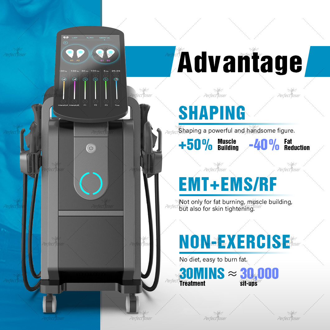 2 Power Supply Ems Sculpting Beauty Machine With 4 Handles Magnetic Stimulator Muscle Building Pelvic Floor Machine