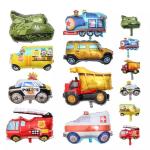 Wholesale New Mini Traffic Vehicle Aluminum Foil Balloon Children's Toys