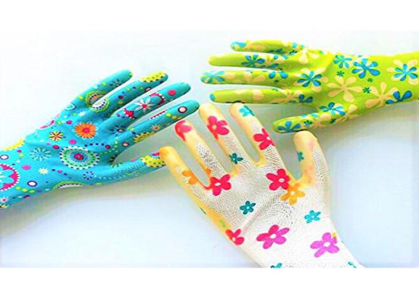 Buy cheap No Slip Women'S Work Garden Gloves Knitted Wrist Flower Printed CE Approved from wholesalers