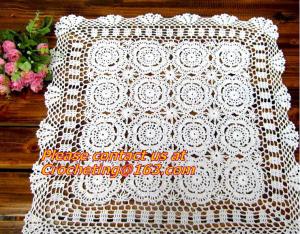 Wholesale round crochet tablecloth white round tablecloths, Corcheted Lace Table linen, Tablecloth from china suppliers