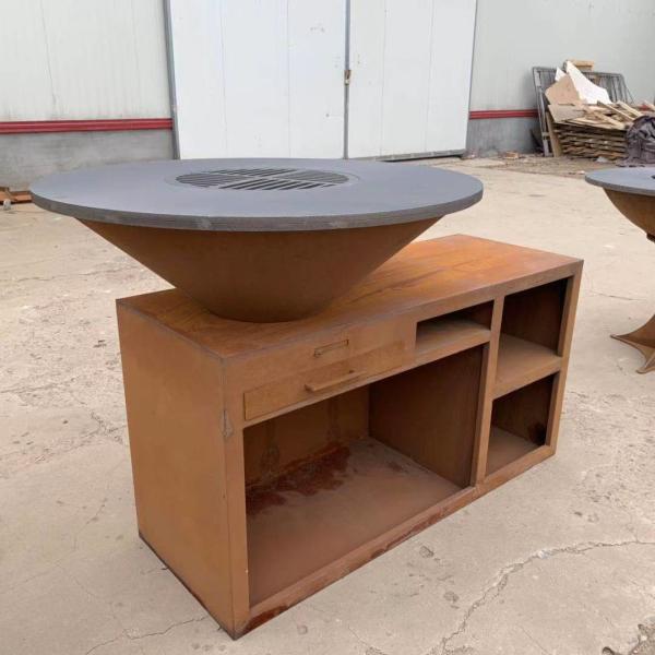 Buy cheap Outdoor Camping portable Stainless Steel BBQ Grill Assembly Required 800mm Cooking Plate Corten Steel from wholesalers