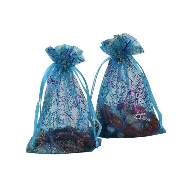 Buy cheap Blue Organza 18x12" Drawstring Gift Bags Biodegradable For Candy from wholesalers