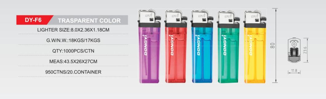 Dongyi High Quality Flint Gas Lighter Dy-F6