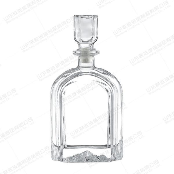 Buy cheap Beverage Heavy Base Glass Bottle With Wood Cork For Vodka Gin Coffee Sauce Juice from wholesalers