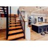 Buy cheap Prima Prefabricated Modern Straight Staircase Single Beam Tempered Glass Railing from wholesalers