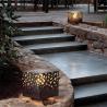 Buy cheap Outdoor Geometric Rusty Corten Steel Outdoor Floor Light With Cubic Lampshade from wholesalers