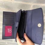 Authentic Exotic Stingray Skin Women's Long Wallet Genuine Leather Lady Floral