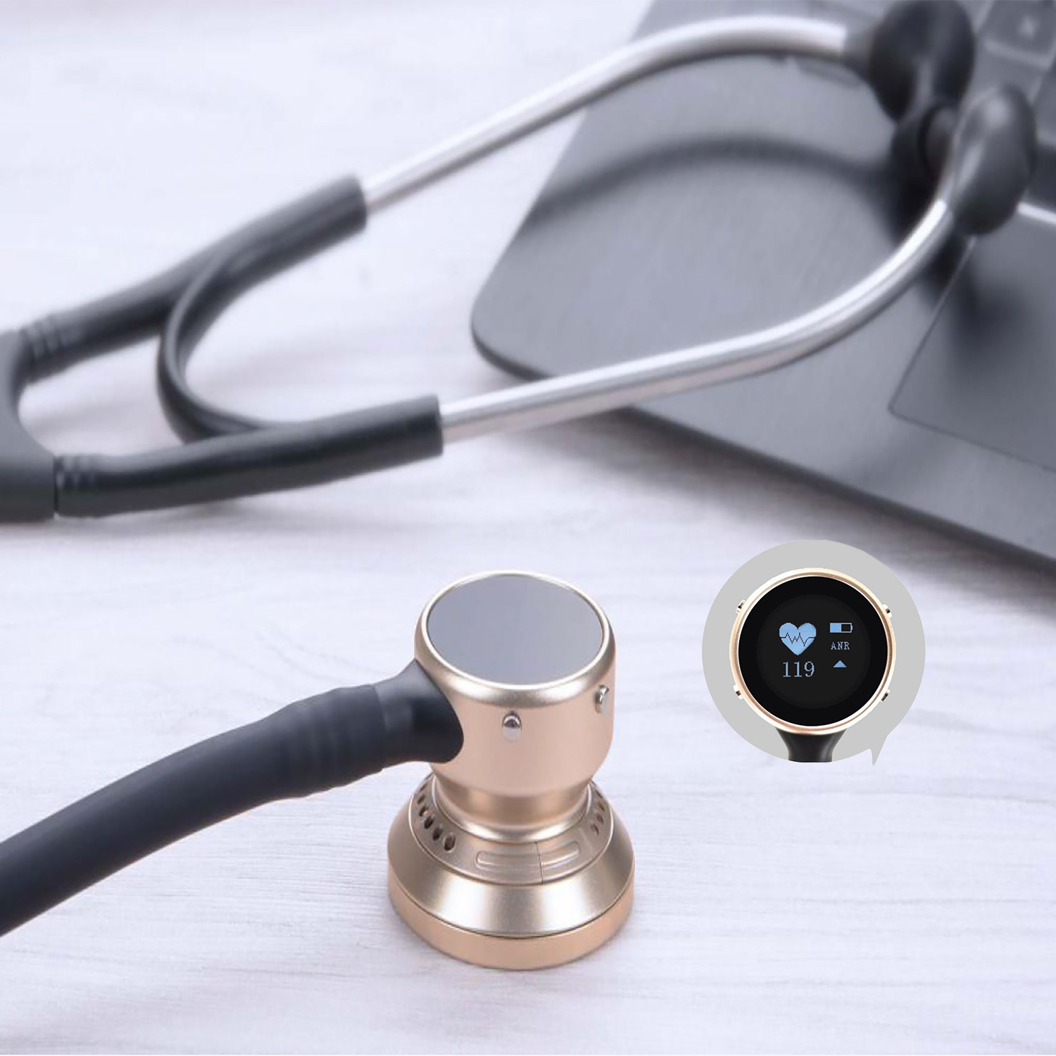 Sound Tracks Recording Smart Digital Electronic Stethoscope With Bluetooth