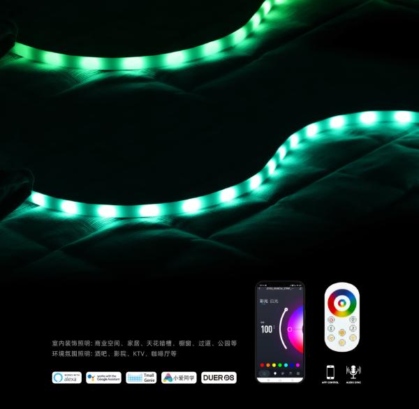 Buy cheap WiFi BLE RF Smart LED Strip Light Fixed RGB CW 5M from wholesalers