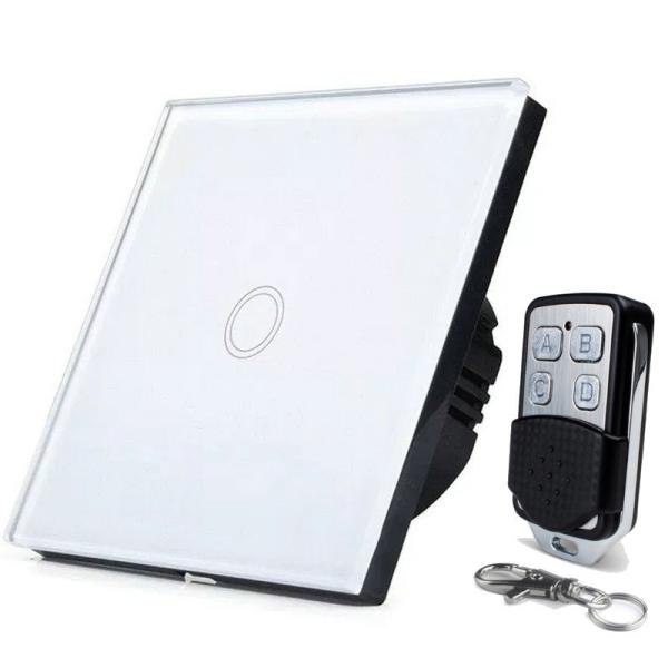 EU Standard Light Wall Touch Switch ,1 gang waterproof toughened glass panel For