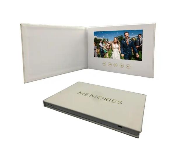 Buy cheap New material LCD video wedding invitation card linen video album with big promotion from wholesalers