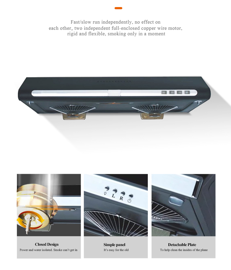 70cm Slimline Canopy Cooker Hood Extractor Stainless Steel