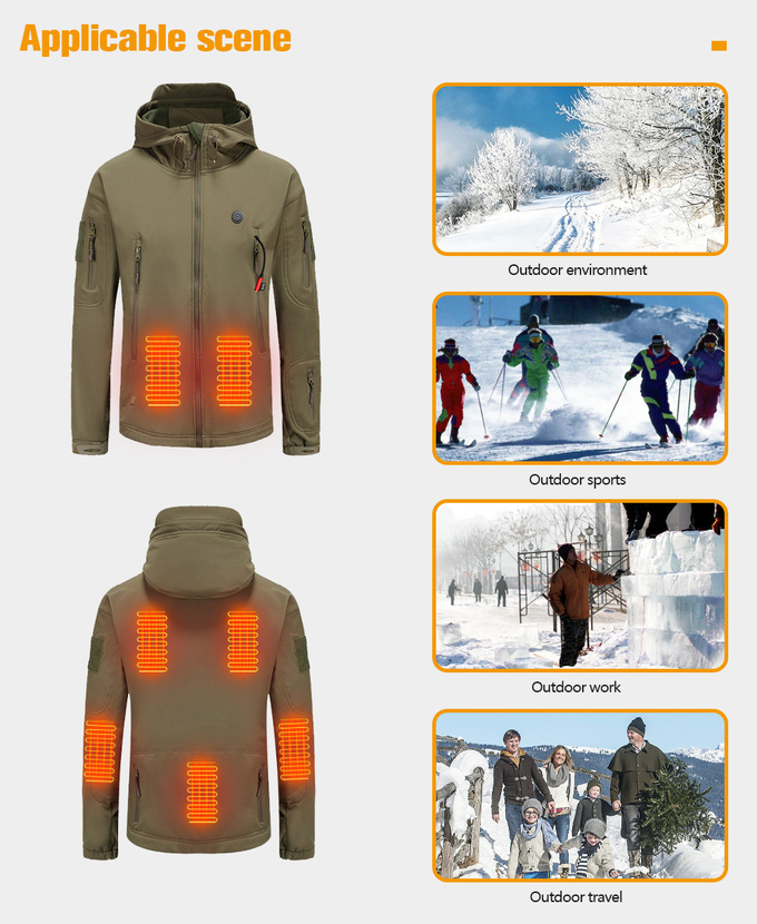 USB Electric Heated Vest Jacket , 60degree Rechargeable Heated Jackets Xf Wj ODM