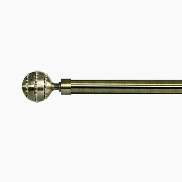 Buy cheap Circle Diamond Curtain Rod Finials Anti Brass Metal Curtain Pole Set 19MM from wholesalers
